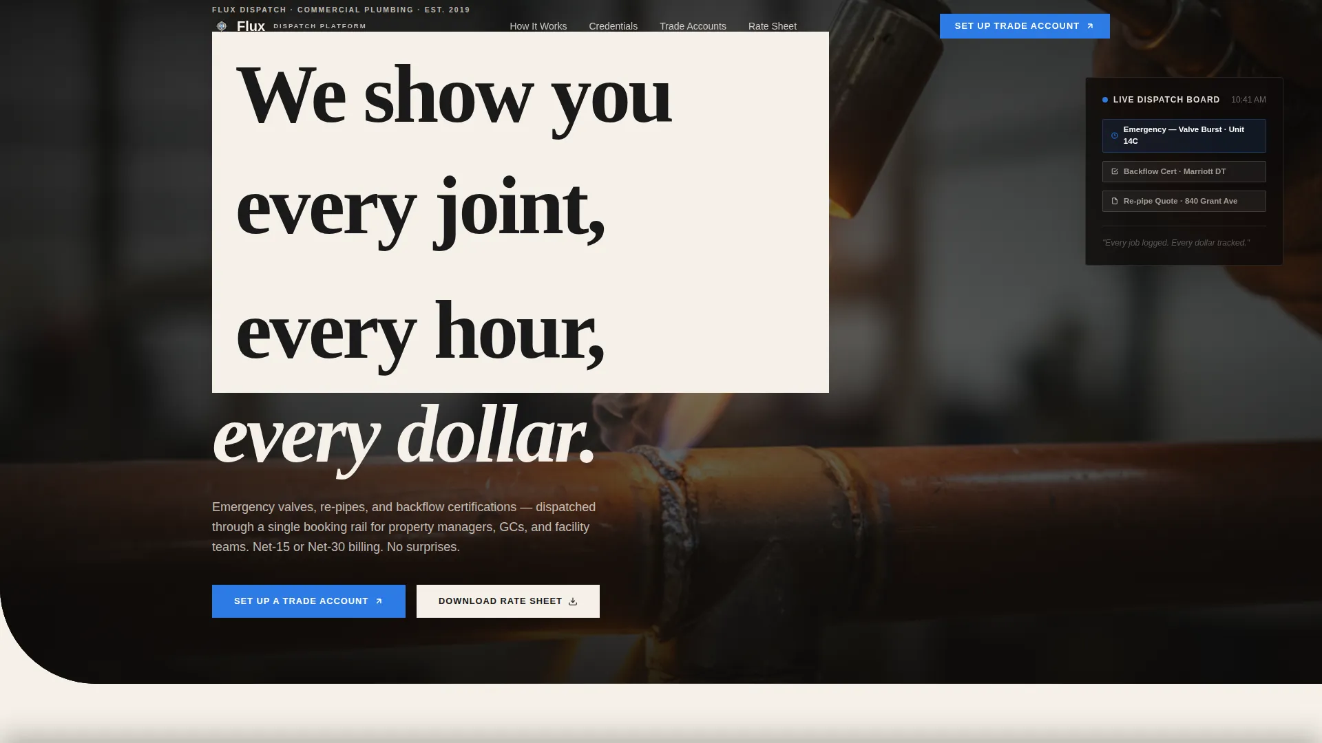 Commercial Plumbing B2B Website Template for Property Managers