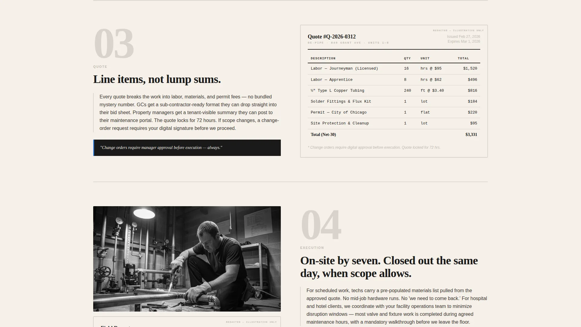 Commercial Plumbing B2B Website Template for Property Managers