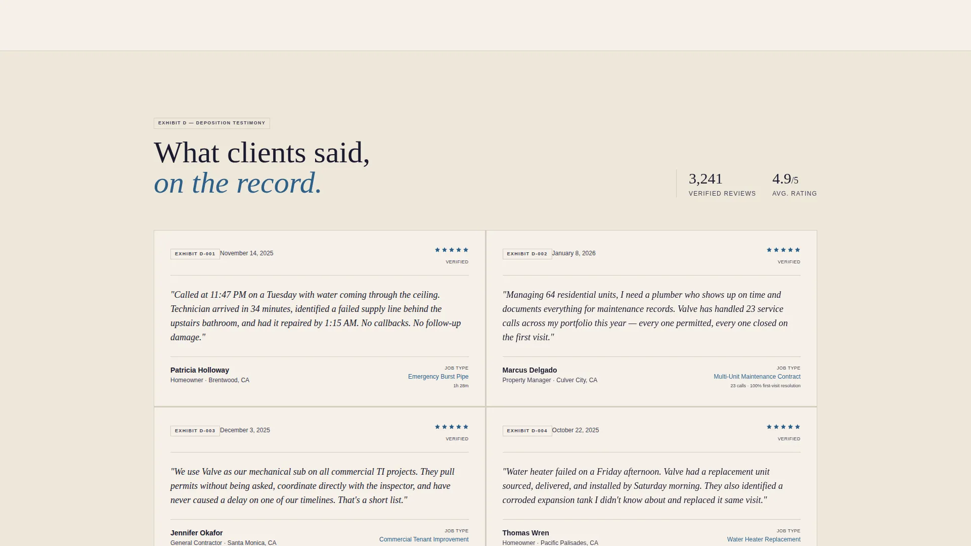 Plumber Evidence-First Statistics Website Template