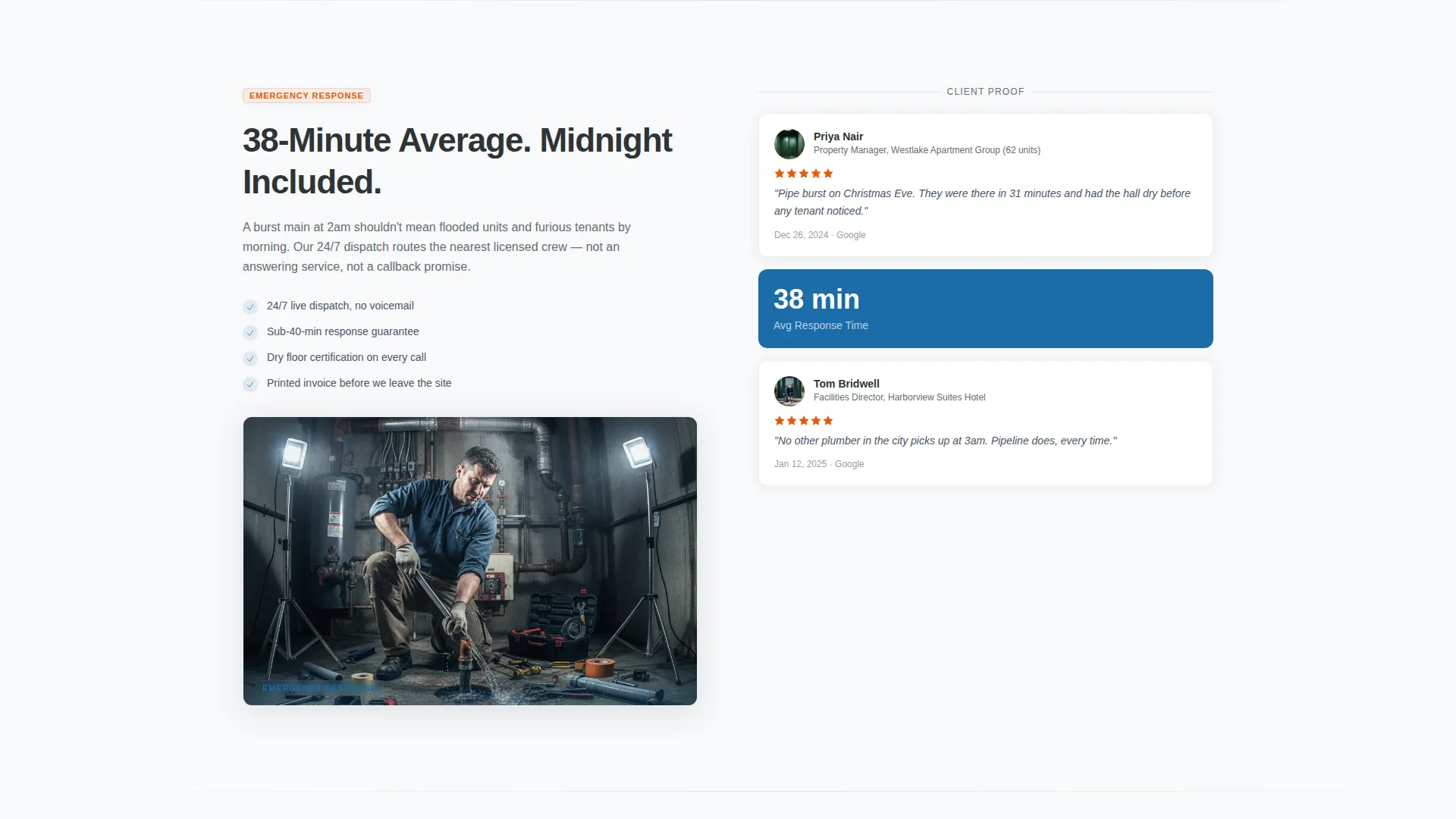 Commercial Plumbing Landing Page Template