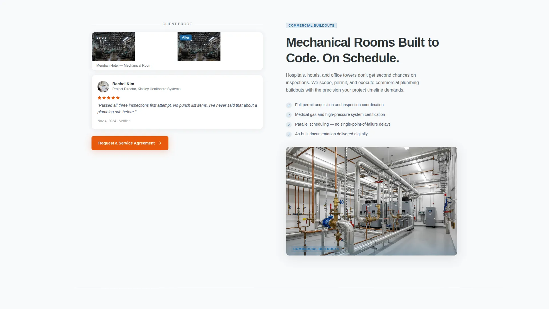 Commercial Plumbing Landing Page Template