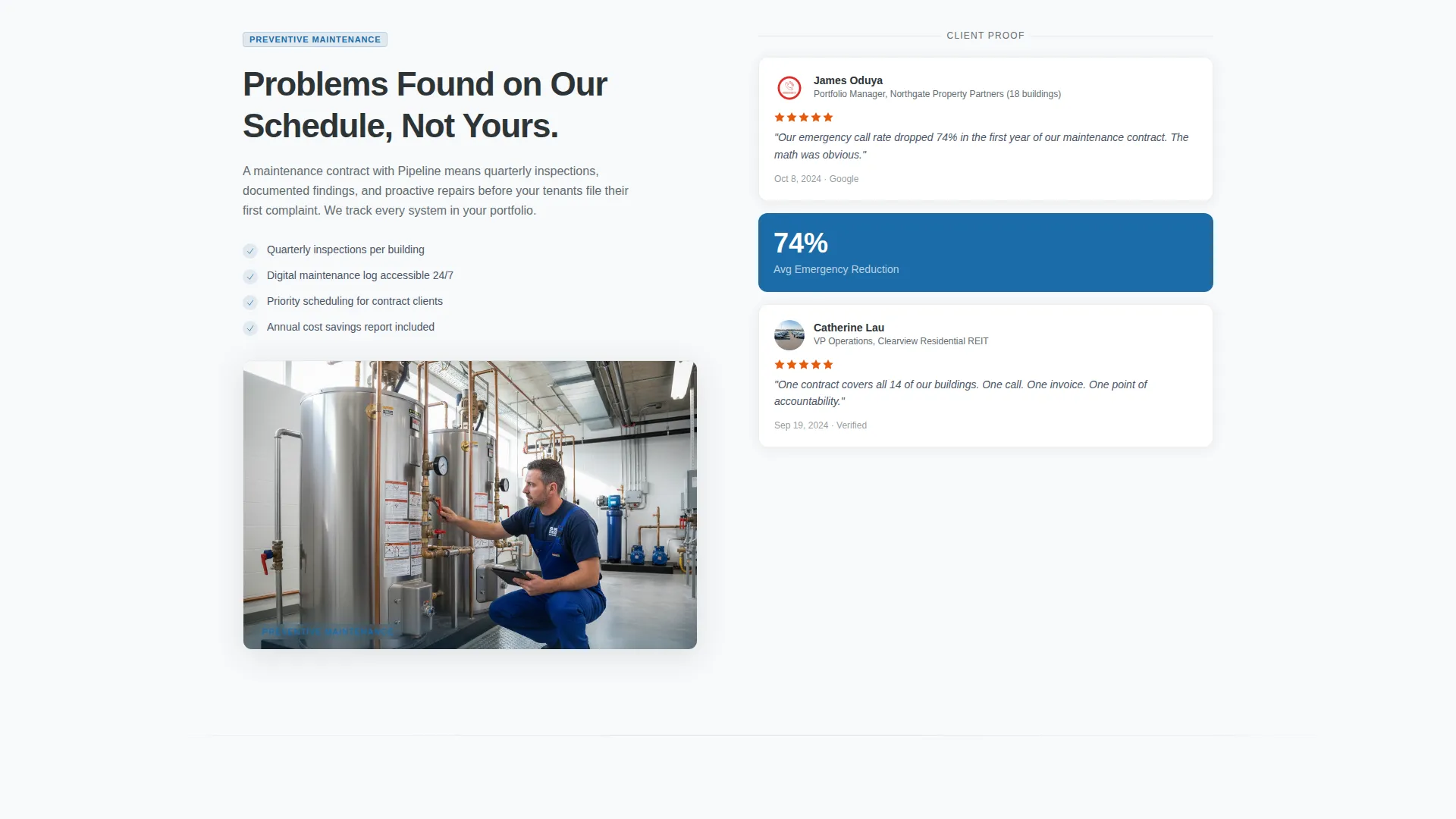 Commercial Plumbing Landing Page Template