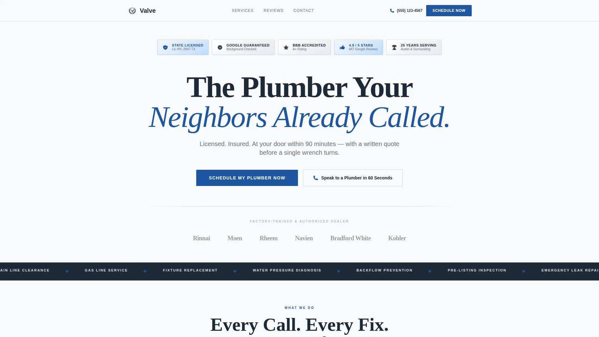 Licensed Plumbing Solutions Landing Page Template