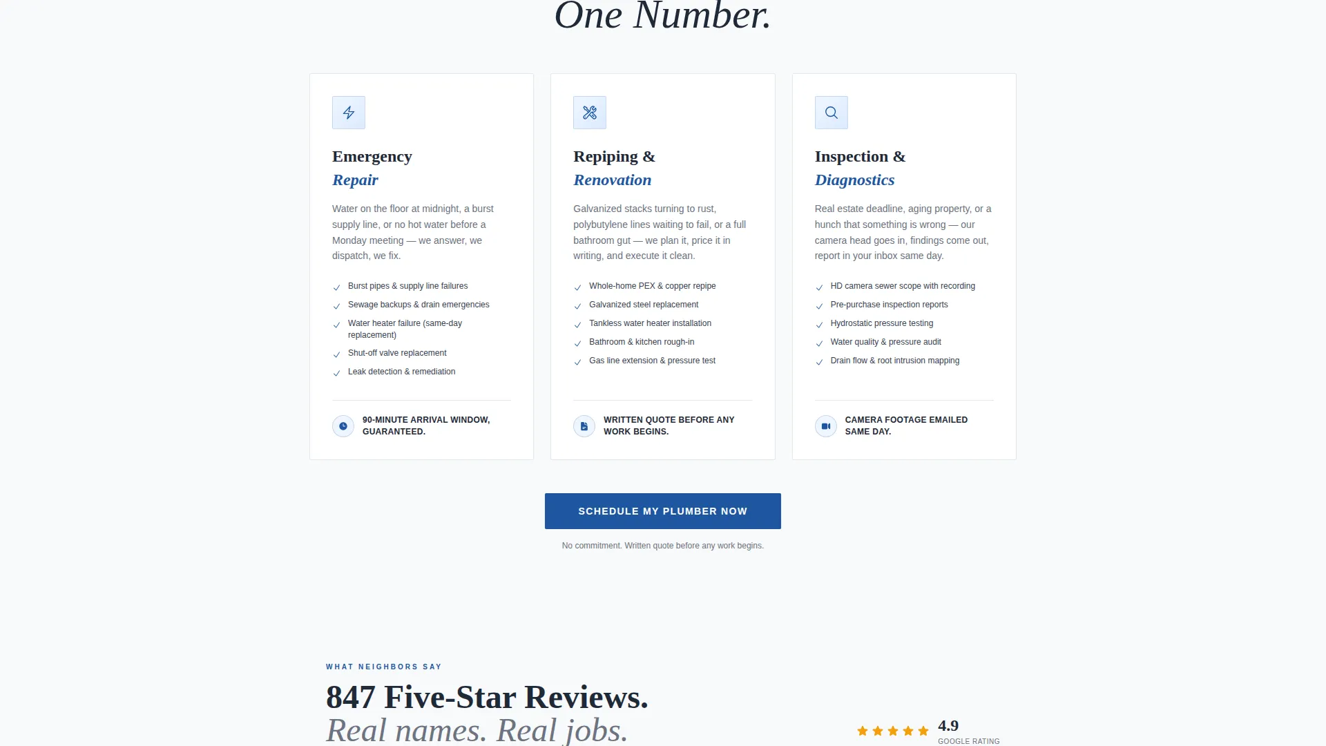Licensed Plumbing Solutions Landing Page Template