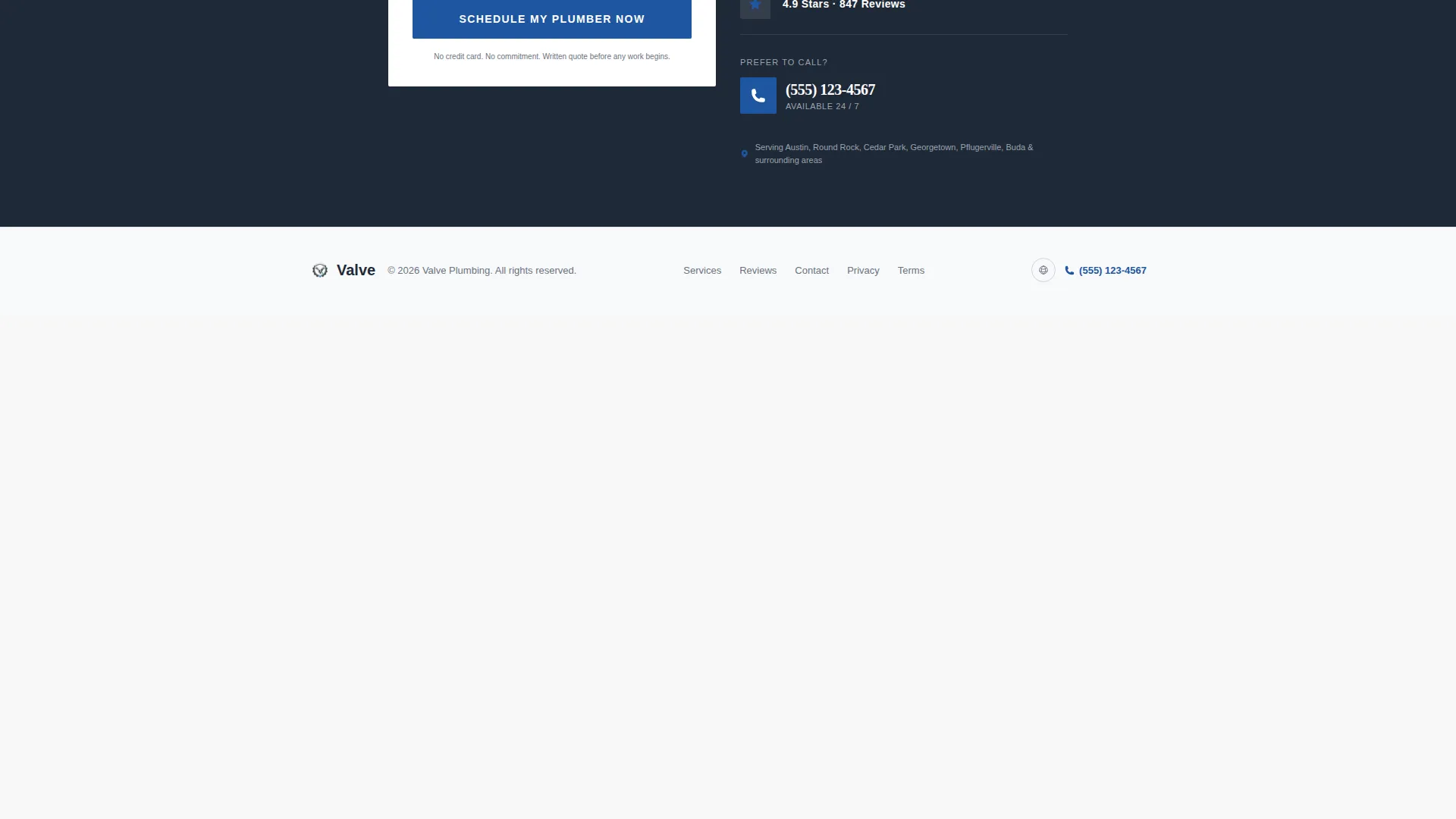 Licensed Plumbing Solutions Landing Page Template