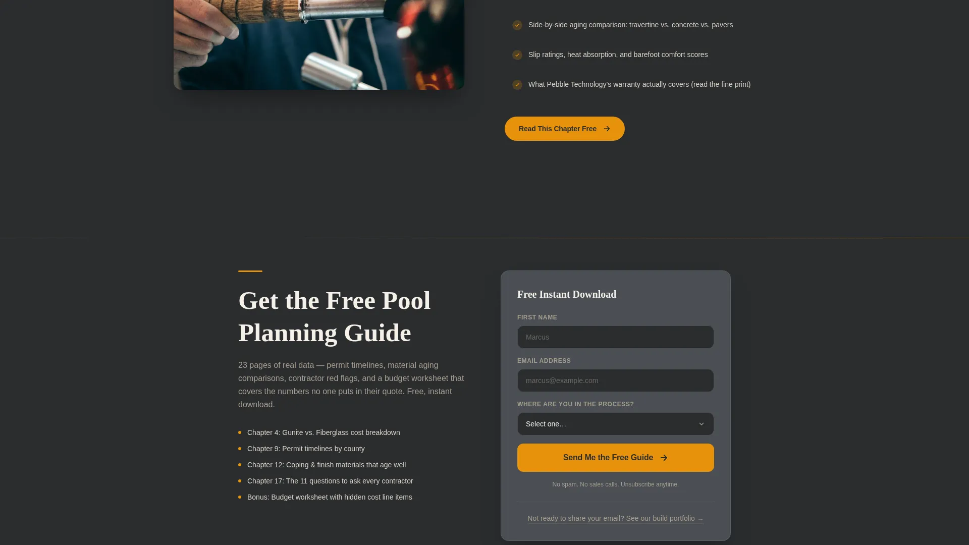 Pool Builder Landing Page Template