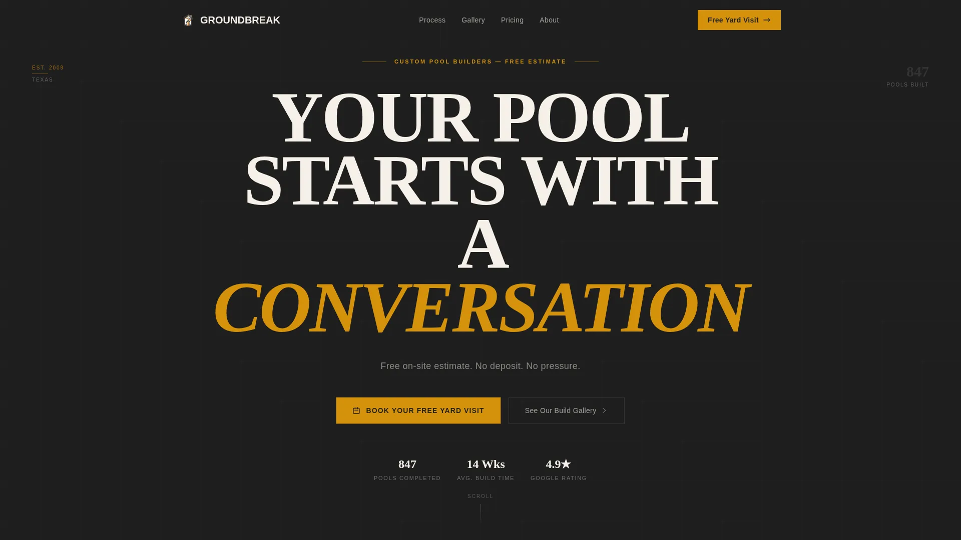 Pool Builder Landing Page Template