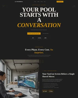 Pool Builder Landing Page Template