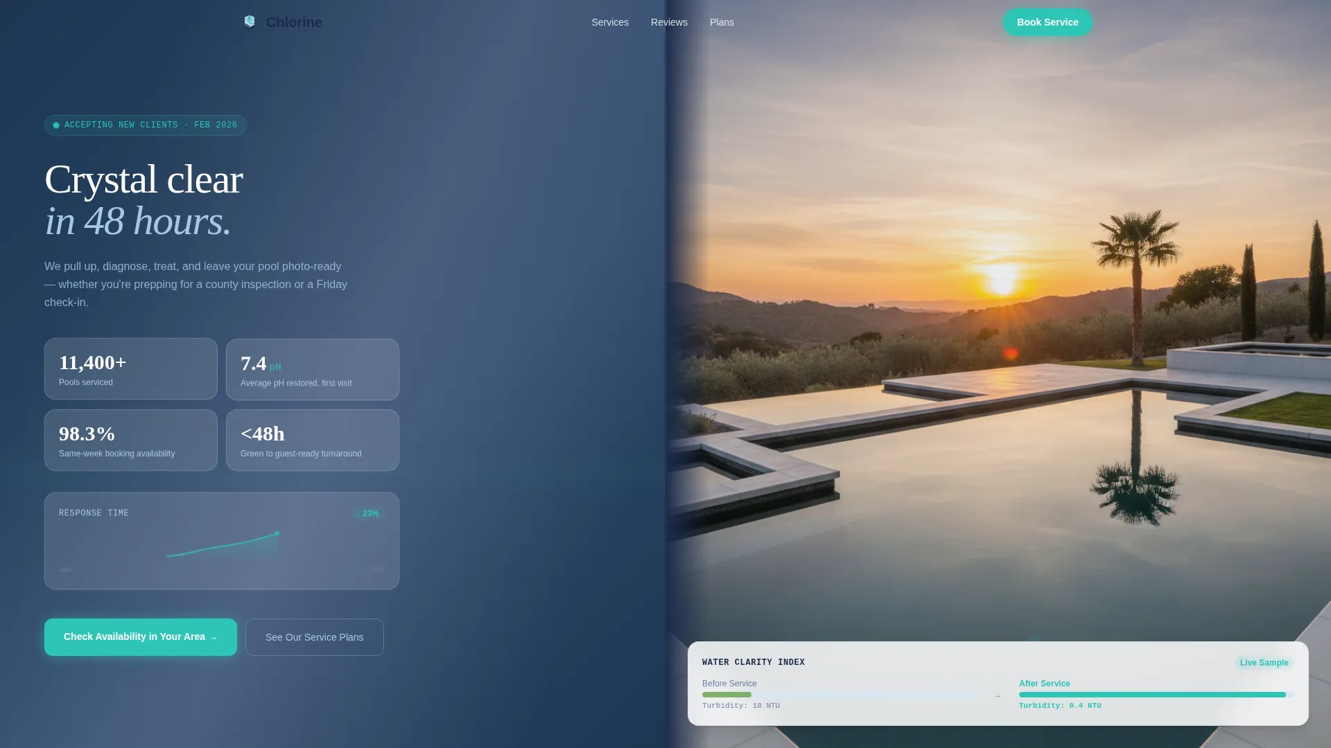 Pool Technician Booking Landing Page Template