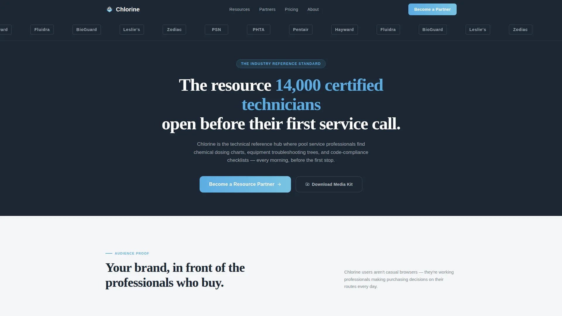 Pool Technician Resource Partner Landing Page
