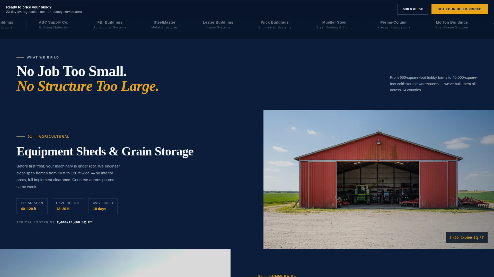 Post-Frame Builder Landing Page Template