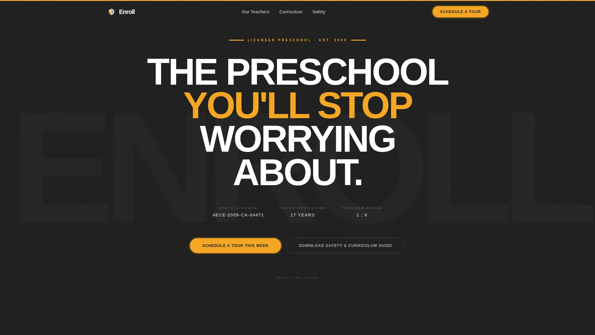 Preschool Landing Page Template for Lead Generation