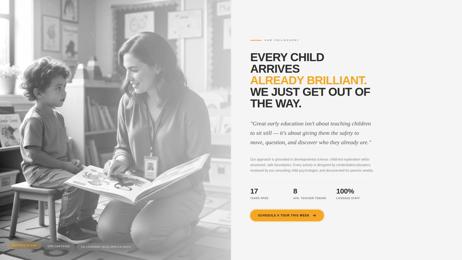 Preschool Landing Page Template for Lead Generation