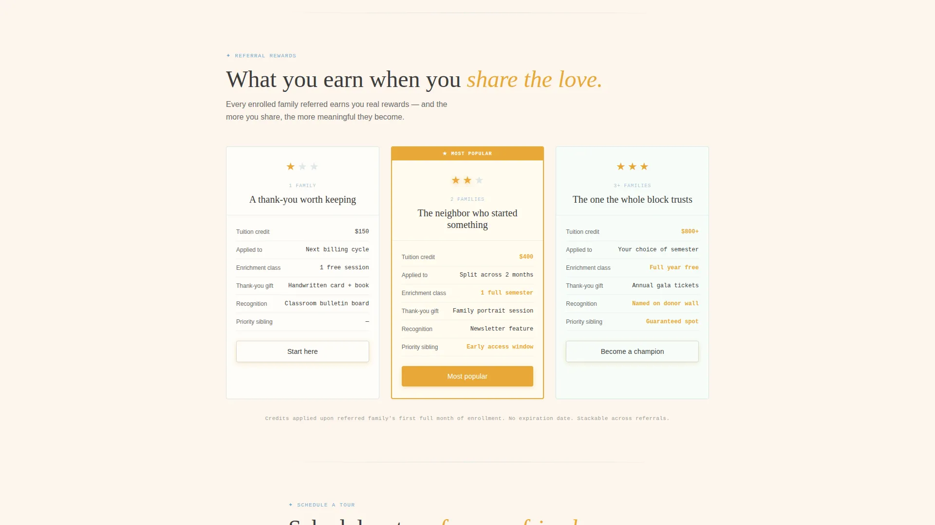 Preschool Referral Program Landing Page Template