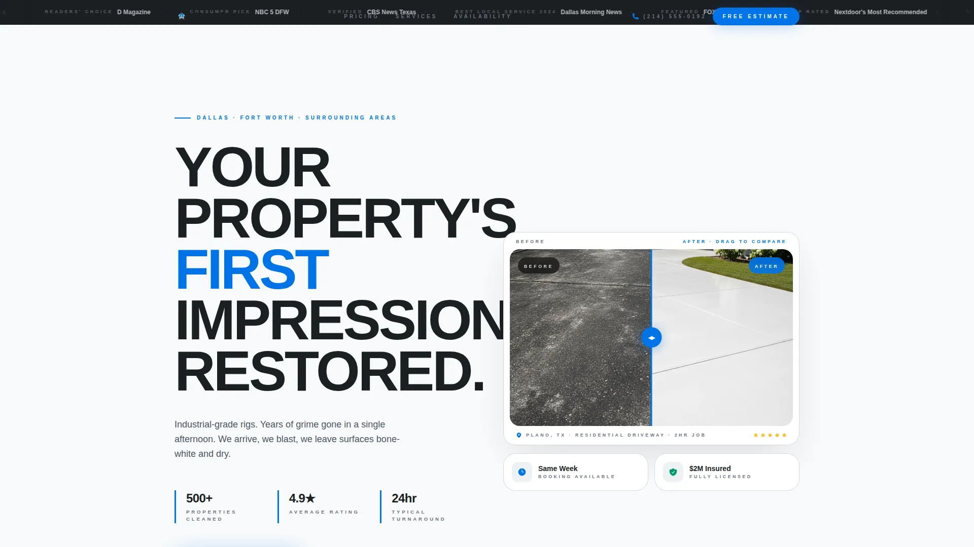 Dominant High-Pressure Cleaning Landing Page Template