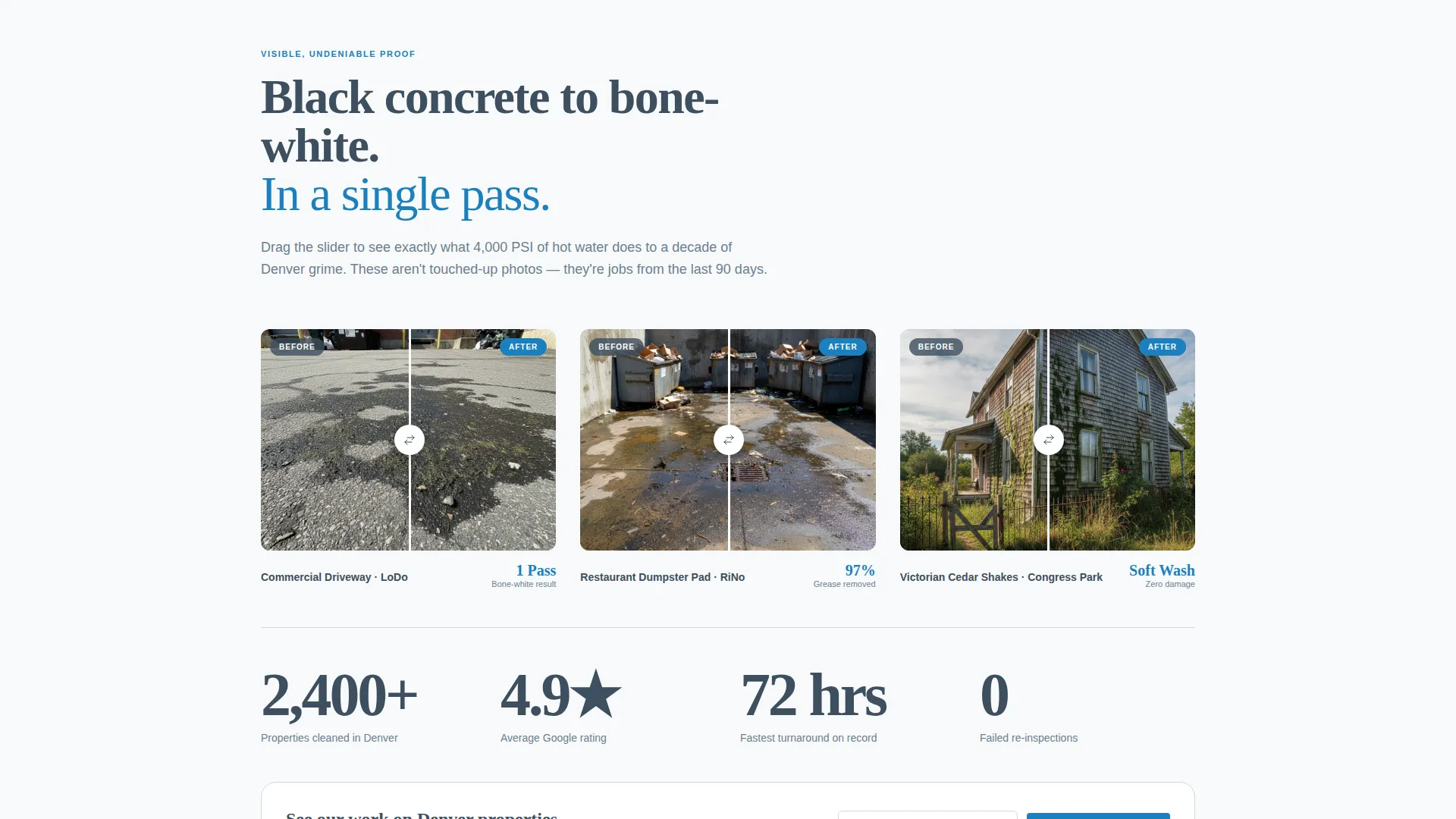 Pressure Washer Marketing Booking Website Template