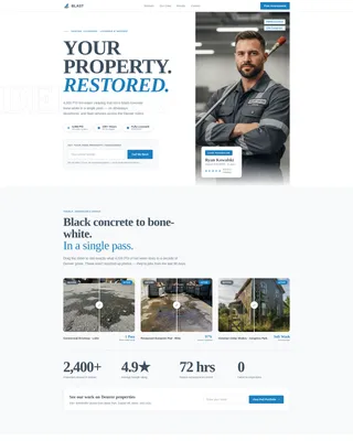 Pressure Washer Marketing Booking Website Template