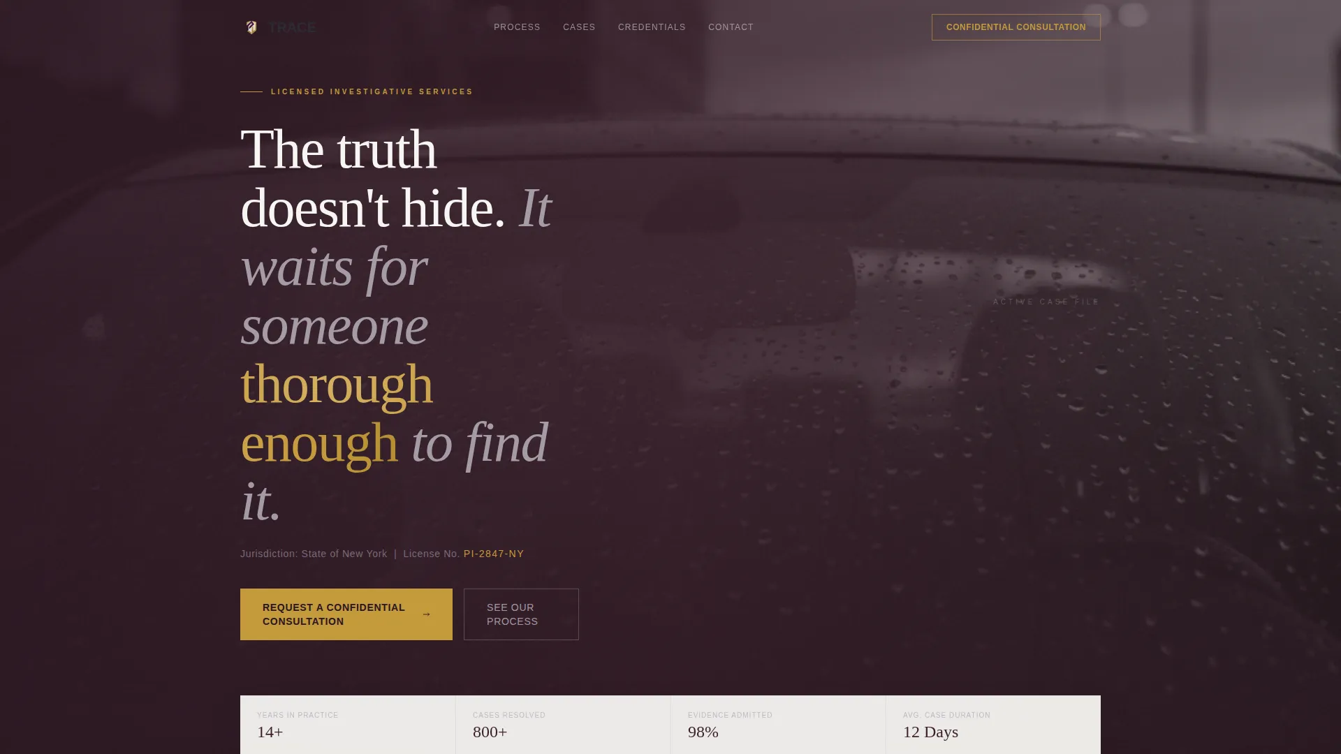 Private Investigator Landing Page Template