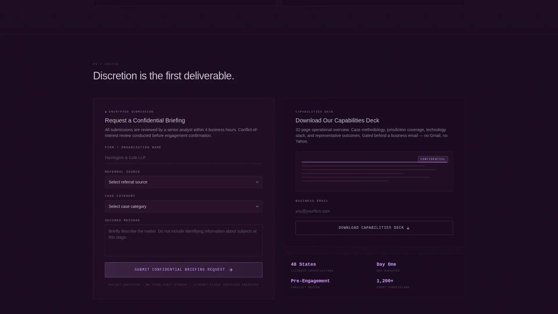 Professional Private Investigation Landing Page Template