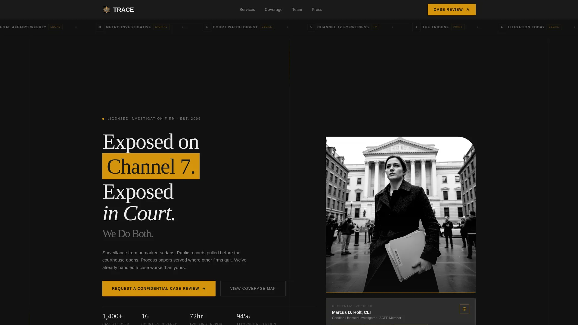 Certified Background Check Landing Page Template