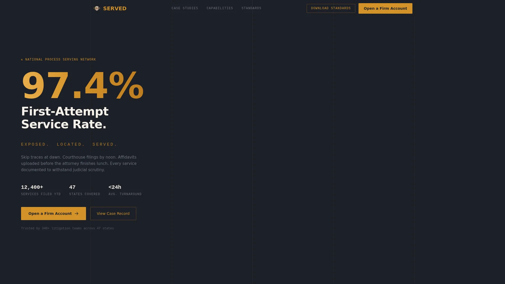 Process Serving Landing Page Template