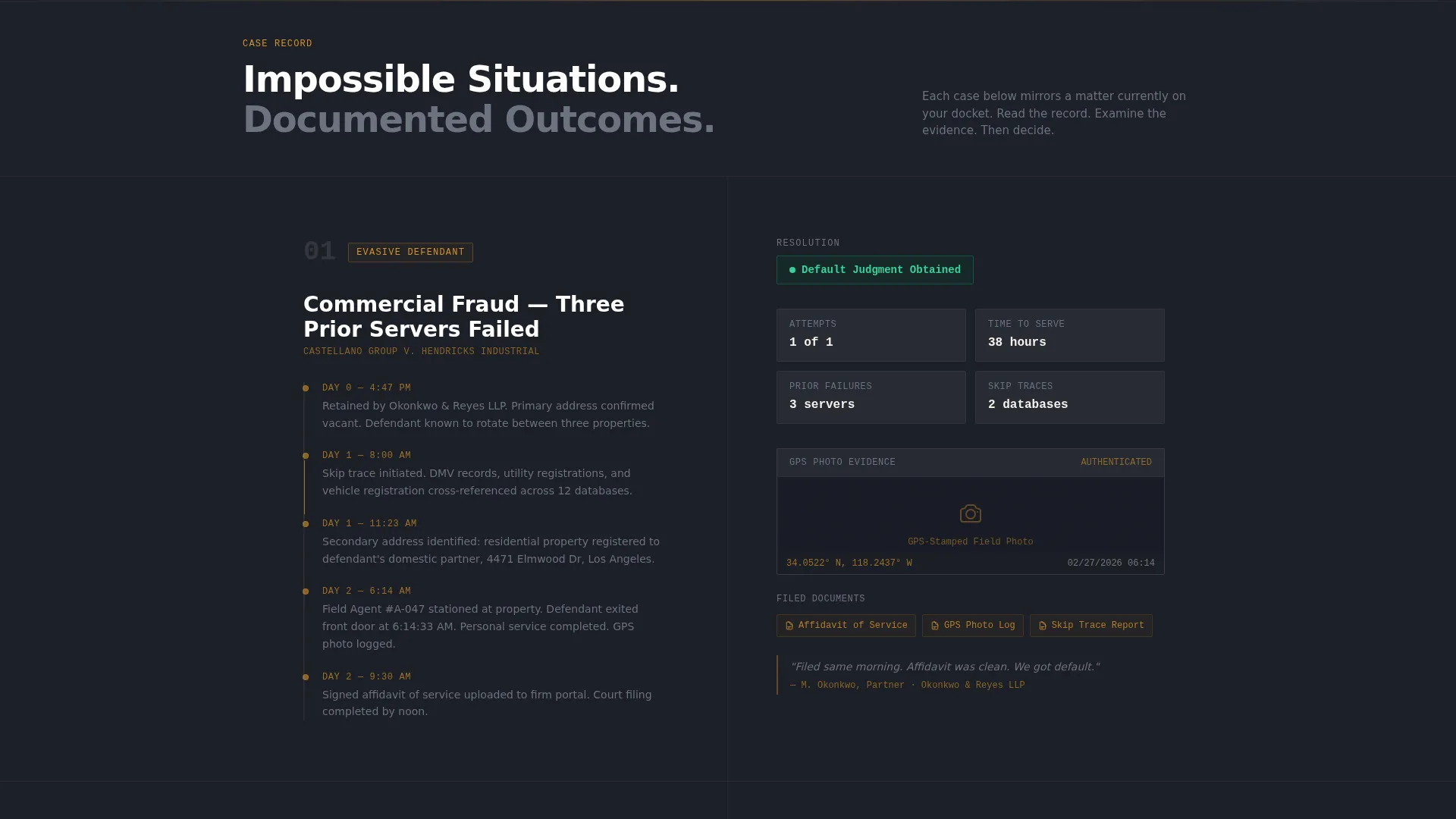 Process Serving Landing Page Template