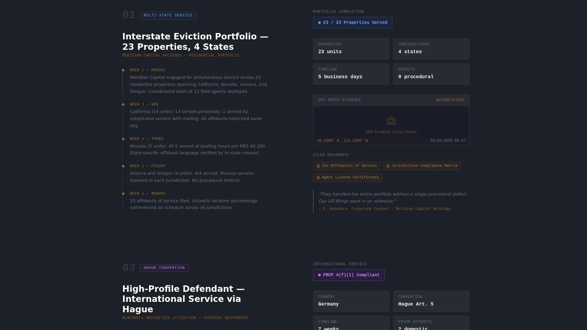 Process Serving Landing Page Template