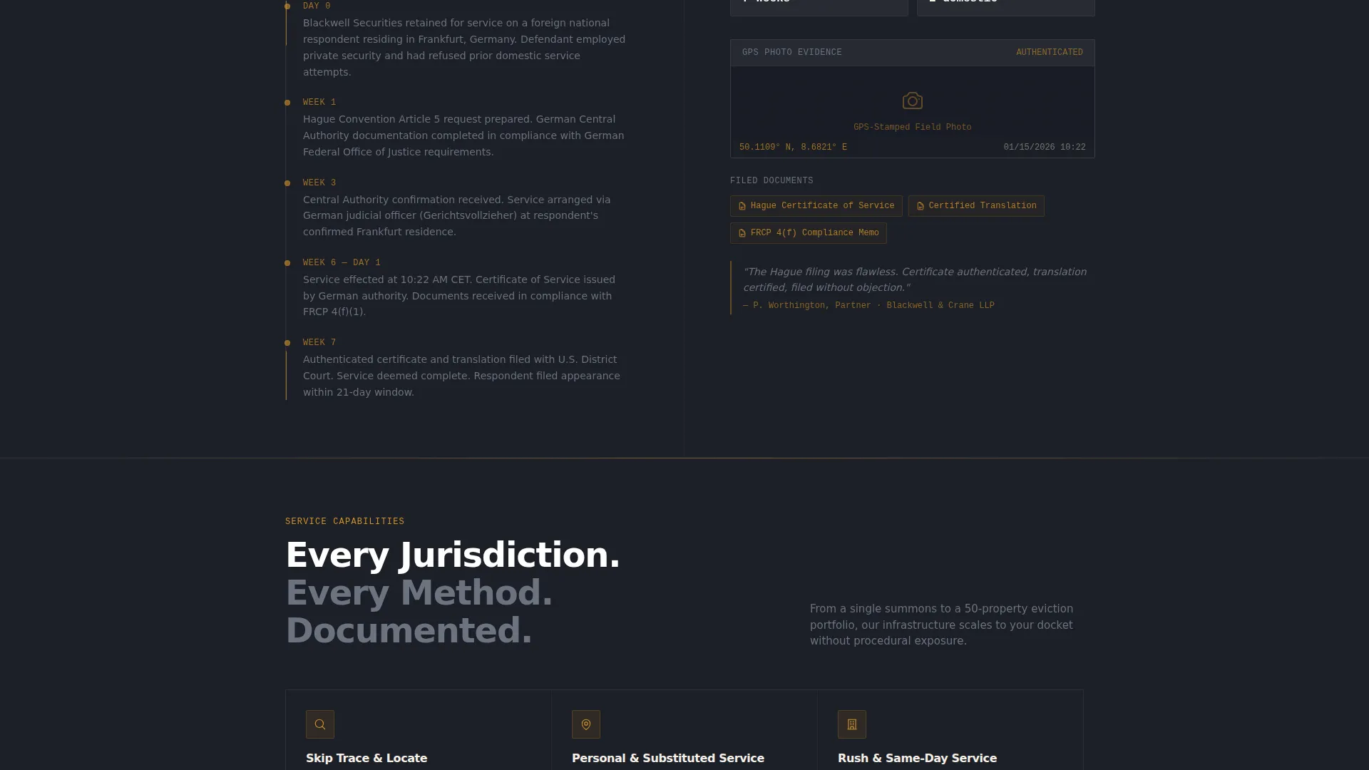 Process Serving Landing Page Template
