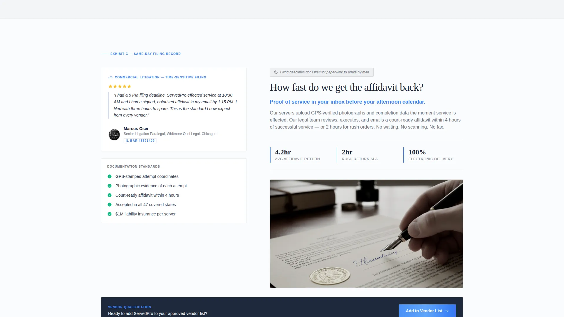 Process Server Landing Page Template for Law Firms