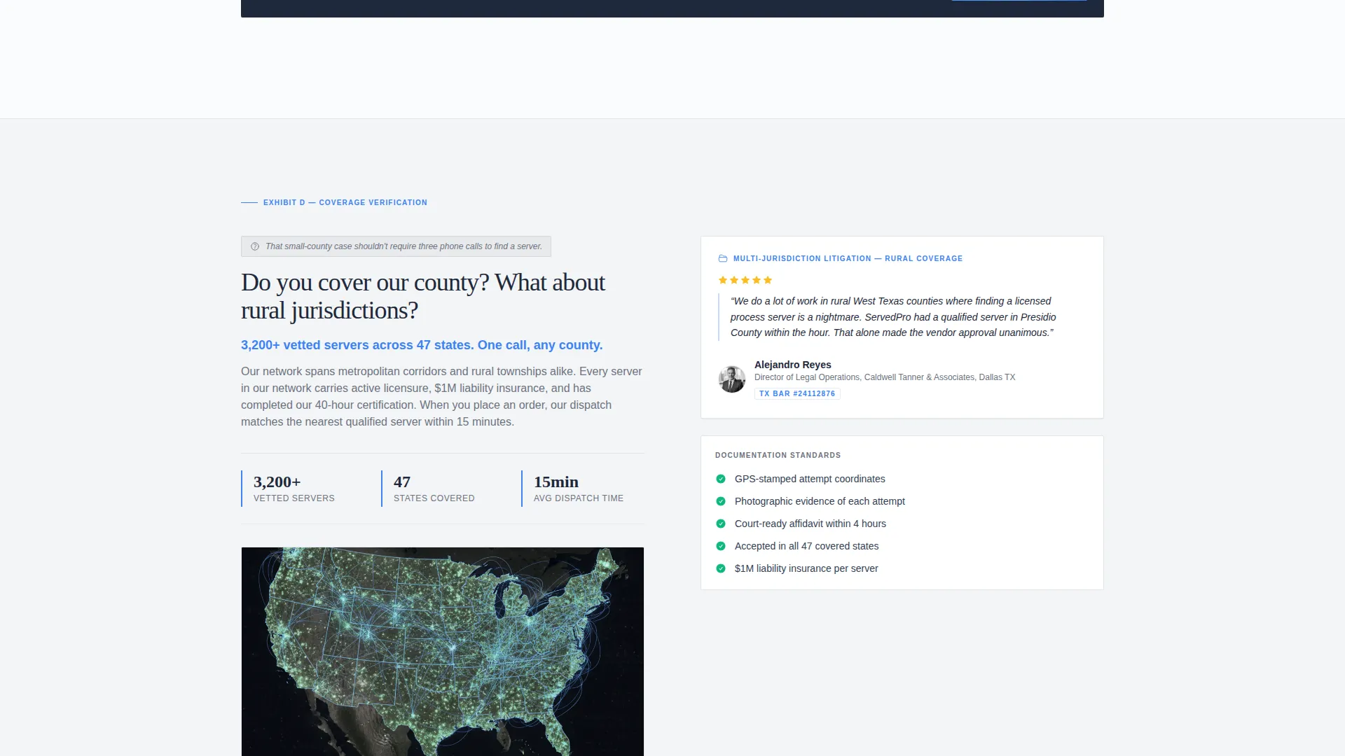 Process Server Landing Page Template for Law Firms