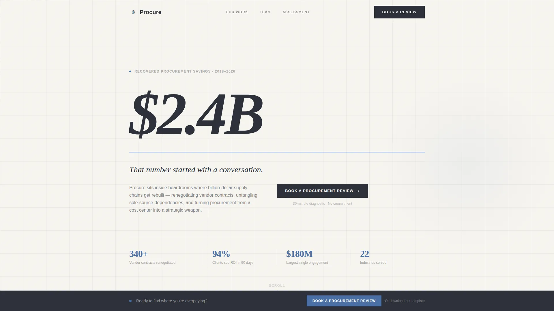 Strategic Procurement Consulting Landing Page Template