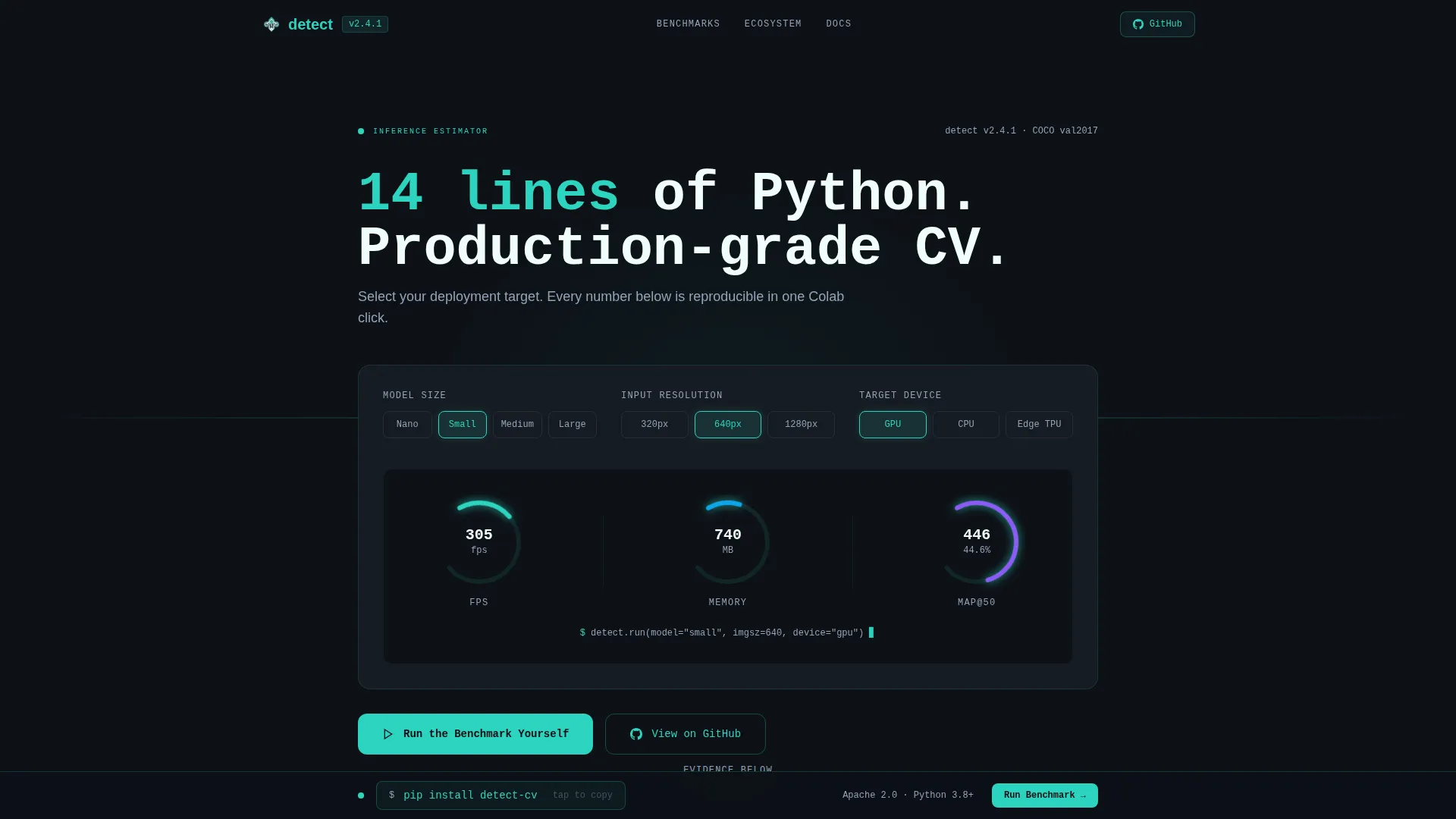 Computer Vision Open Source Landing Page Template