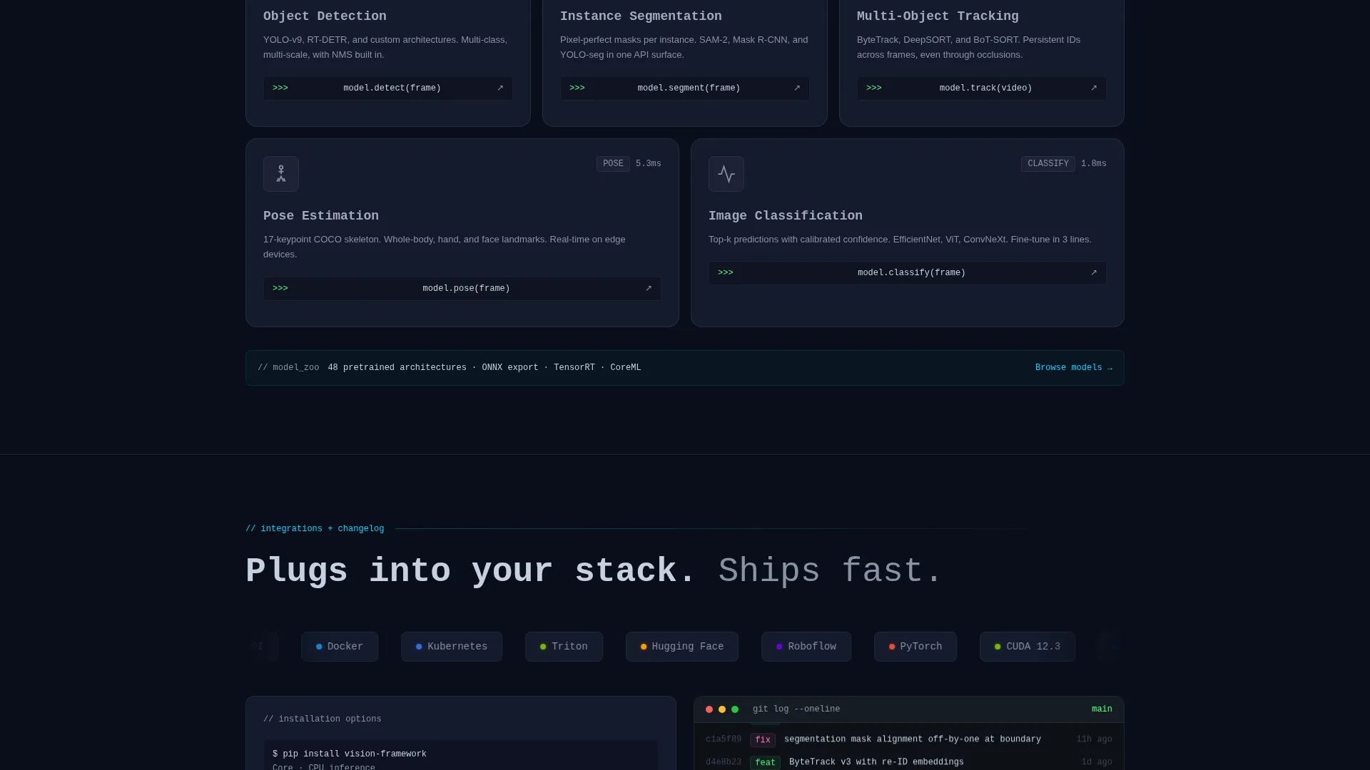 Computer Vision Framework Landing Page Template