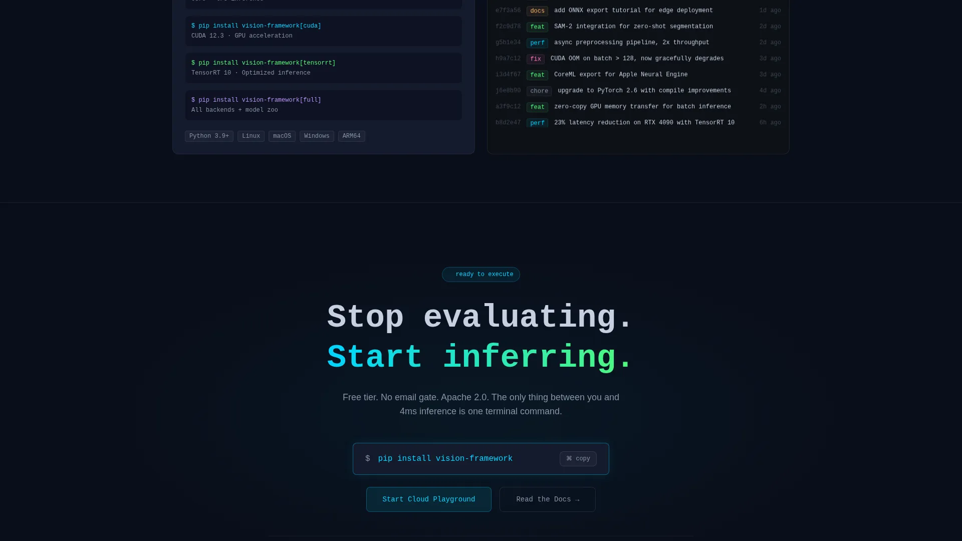Computer Vision Framework Landing Page Template