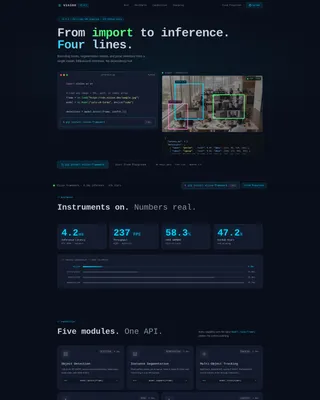 Computer Vision Framework Landing Page Template