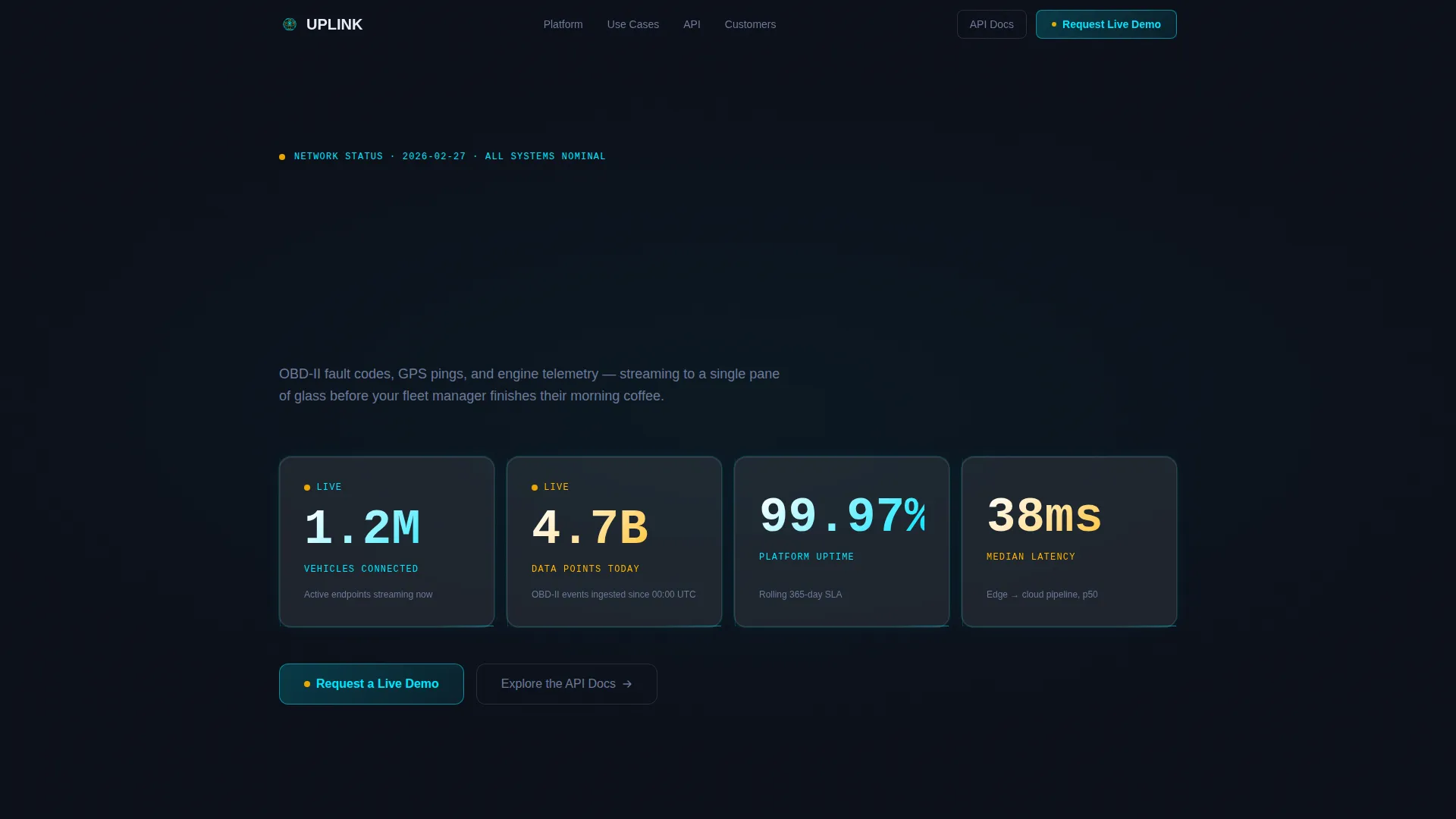 Fleet Telematics Landing Page Template
