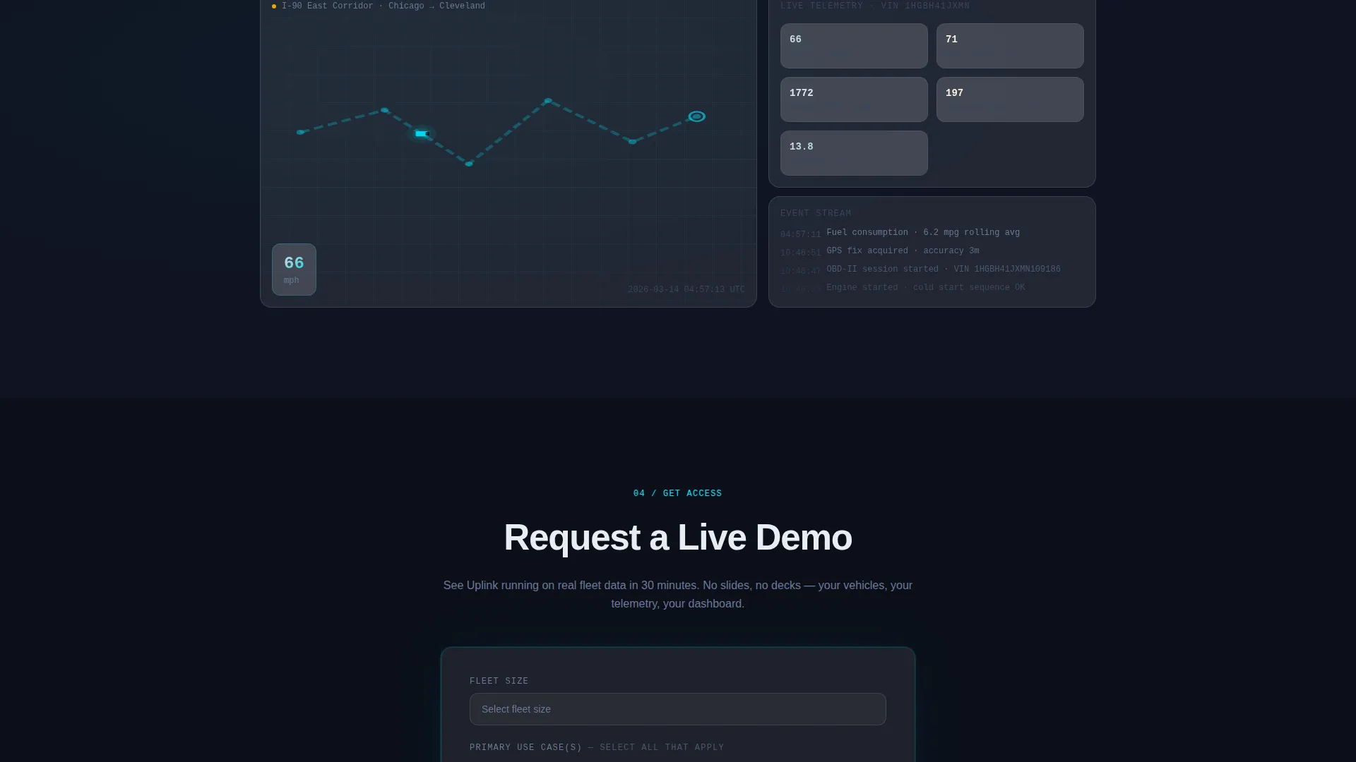 Fleet Telematics Landing Page Template