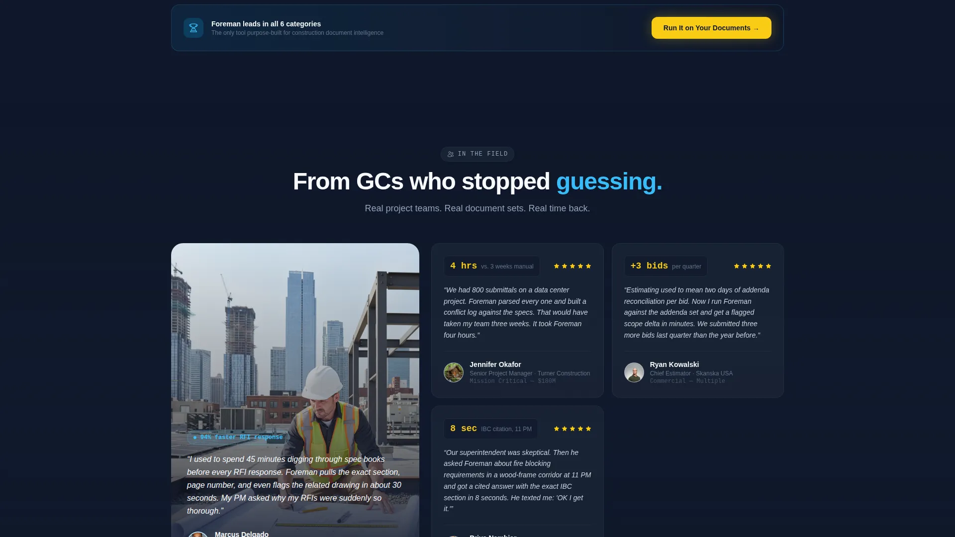 AI for Construction Cost Calculator Website Template