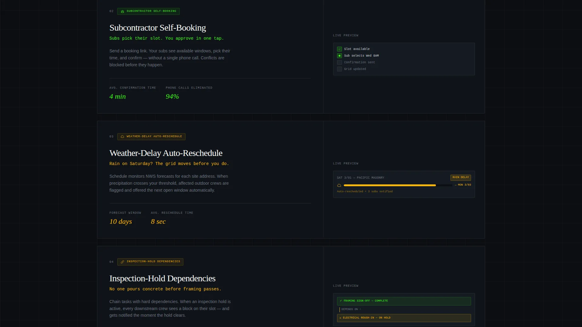 Construction Software Booking Website Template