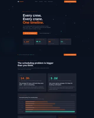 Construction Vertical SaaS Booking Website Template