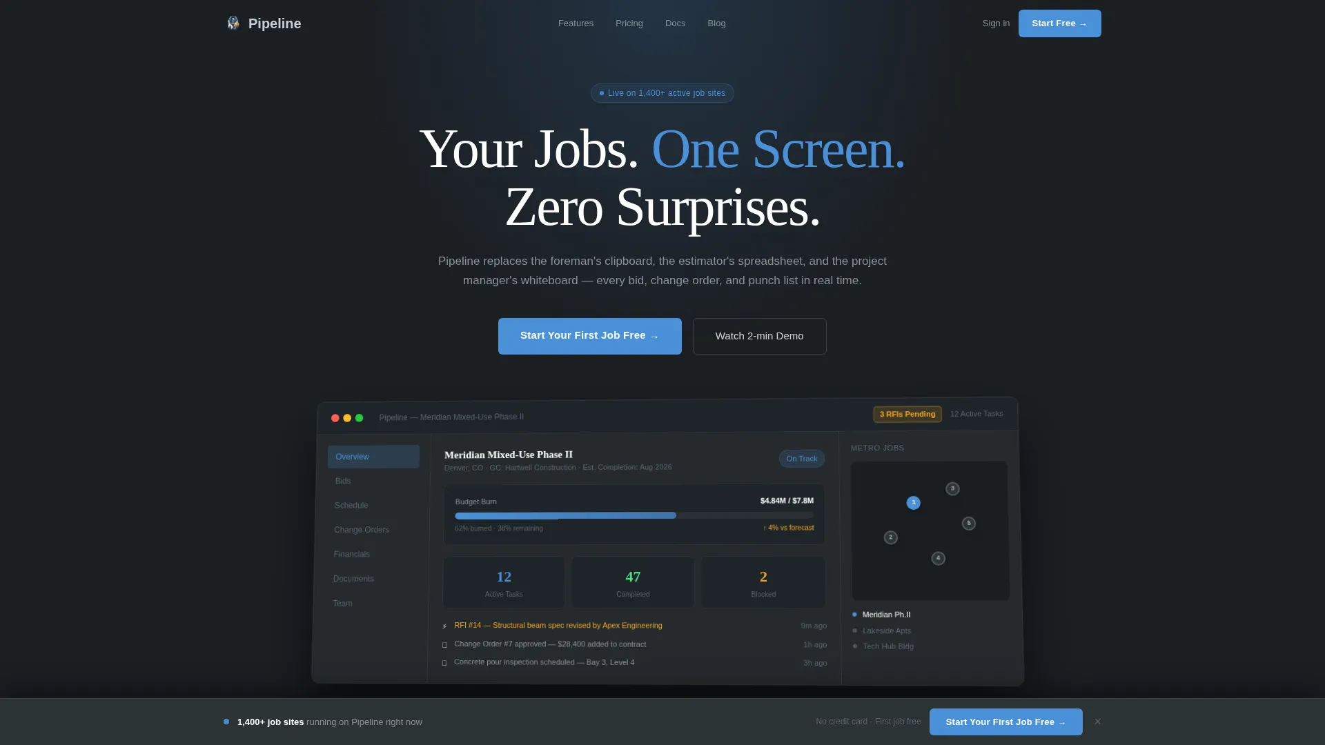 Construction CRM Landing Page Template