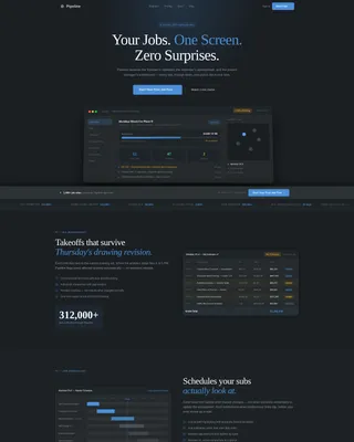 Construction CRM Landing Page Template