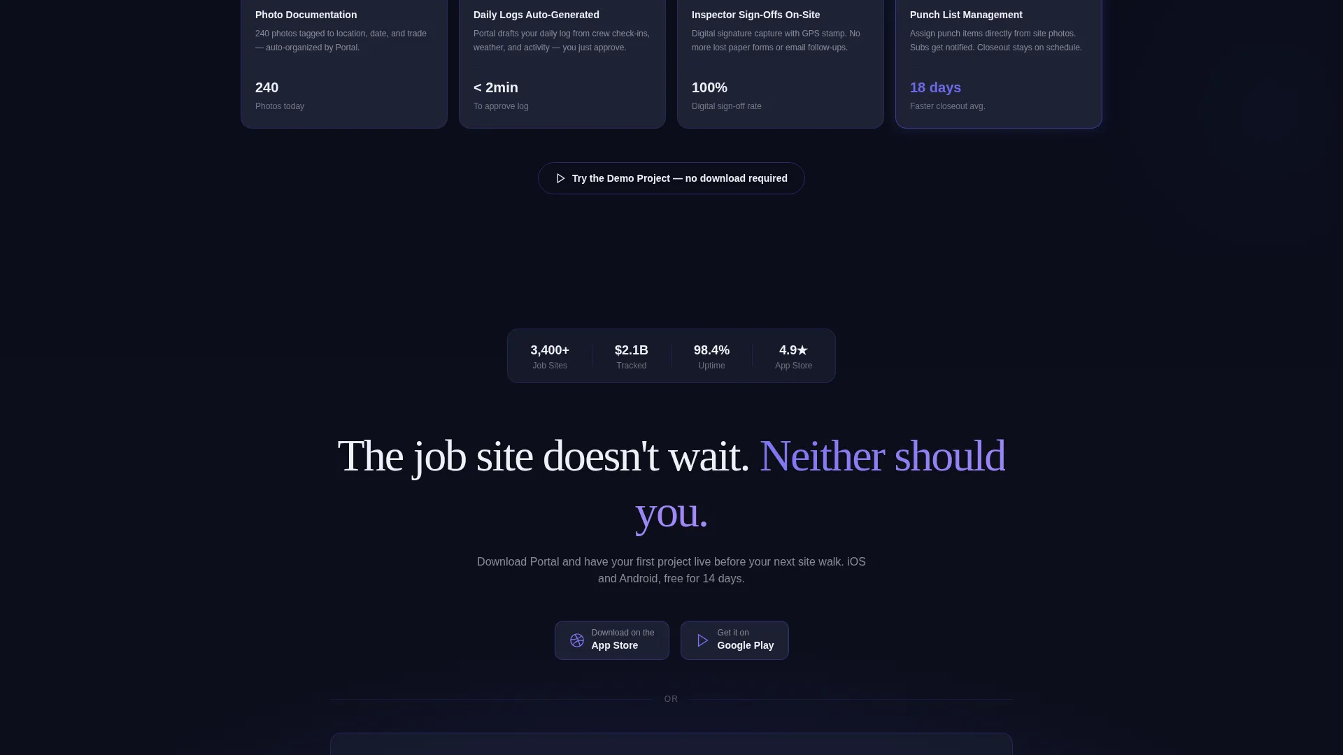 Construction Digital Presence Professional Website Template