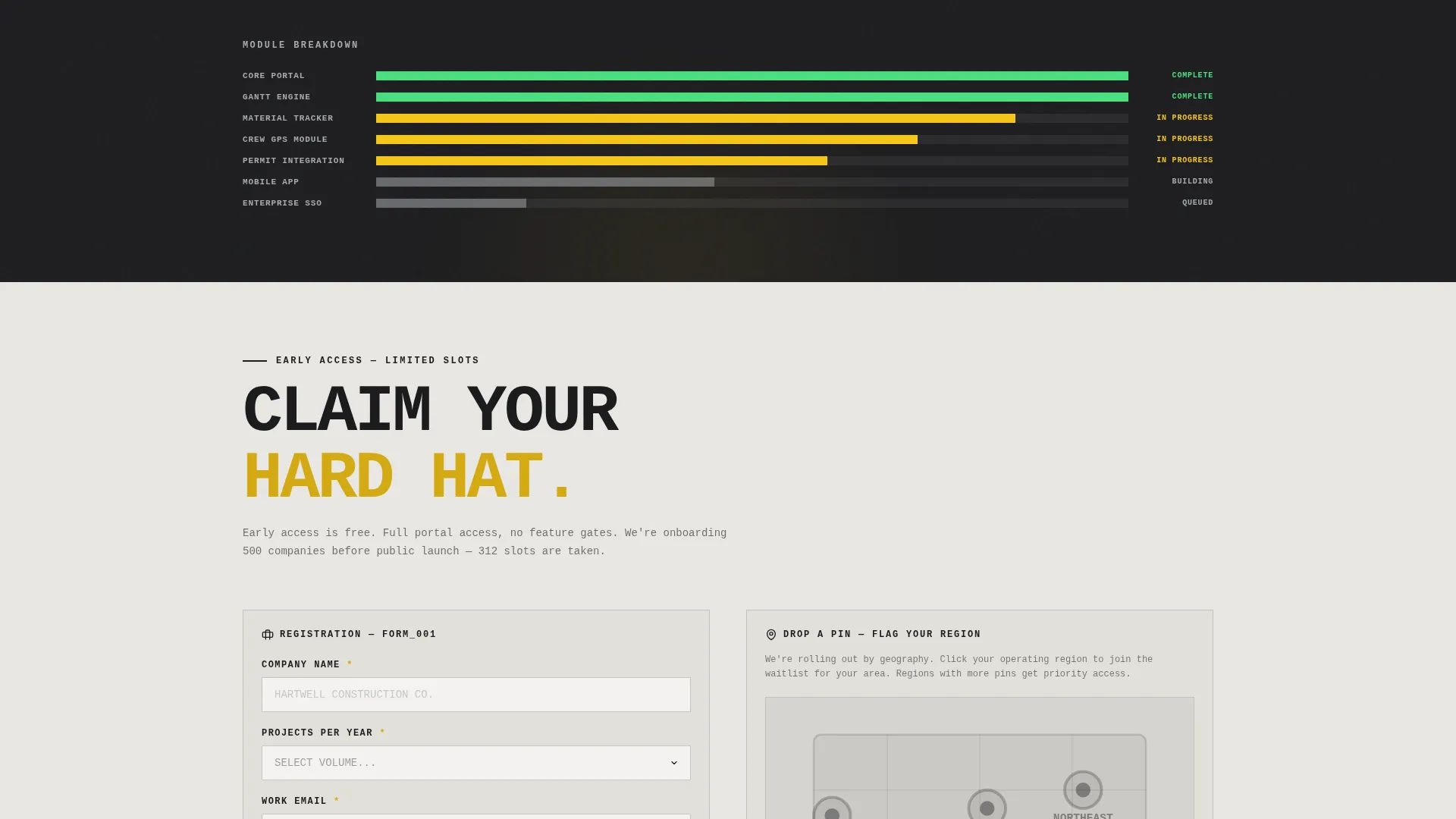 Construction Company Pre-Launch Website Template