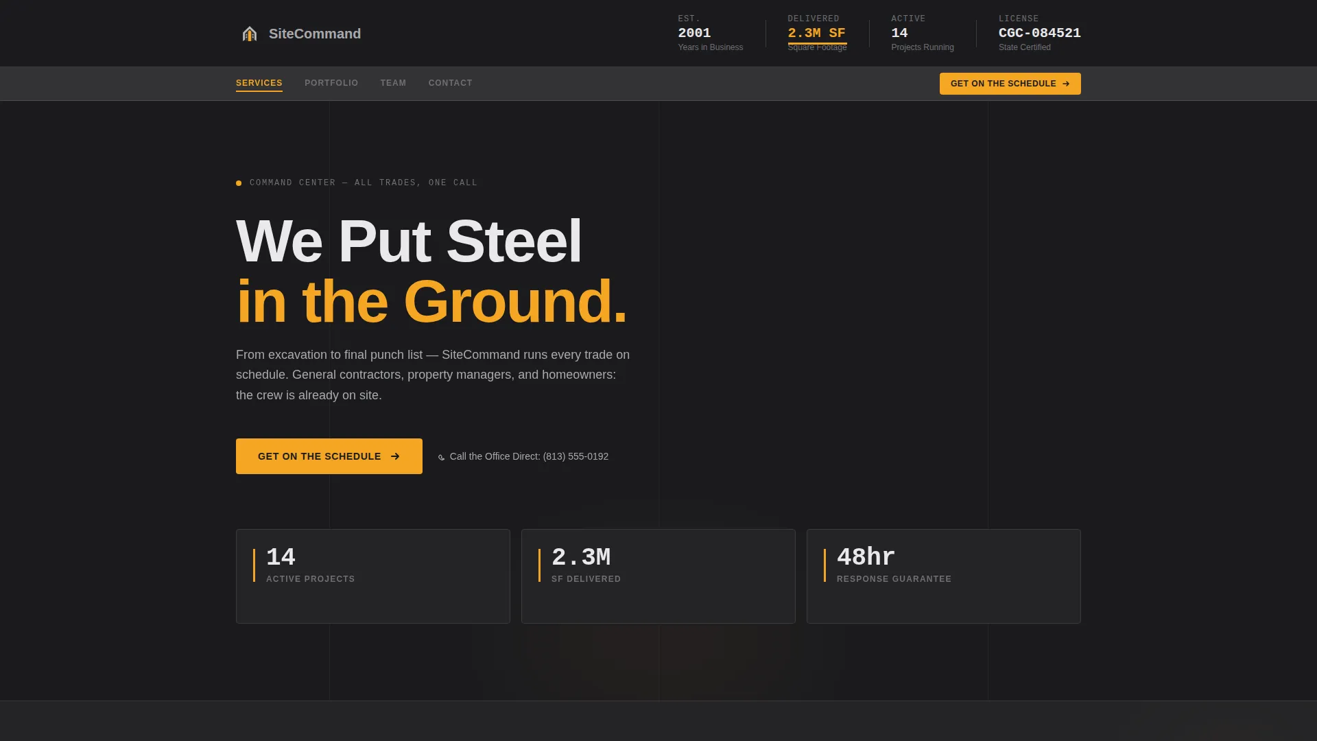 Construction Company Booking Website Template
