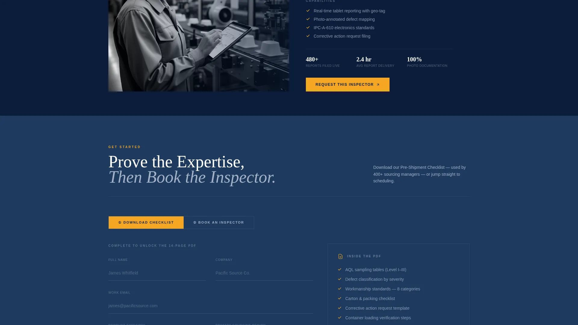 Expert Quality Assurance Landing Page Template