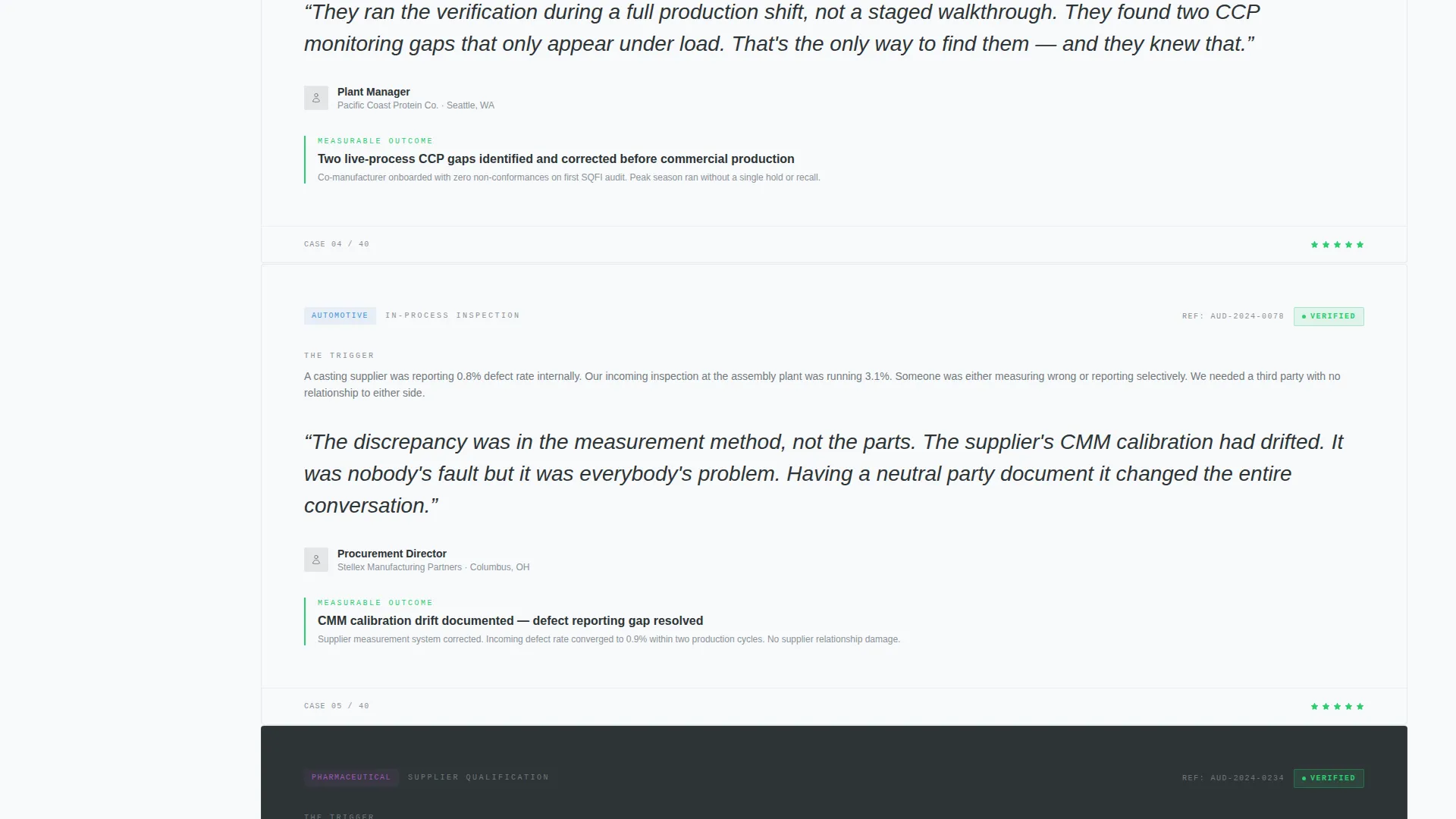 Quality Inspector Reviews Landing Page Template