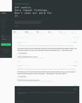 Quality Inspector Reviews Landing Page Template