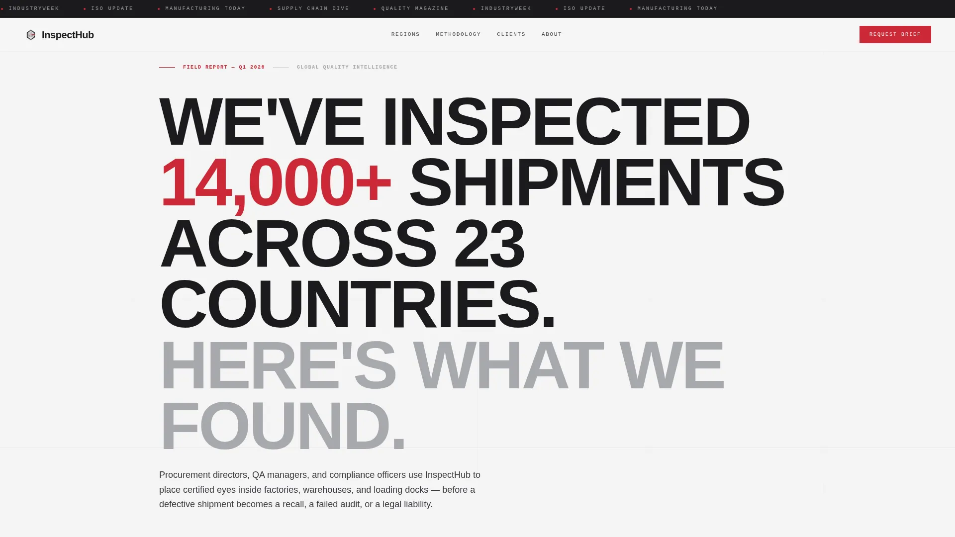 Quality Inspector Landing Page Template