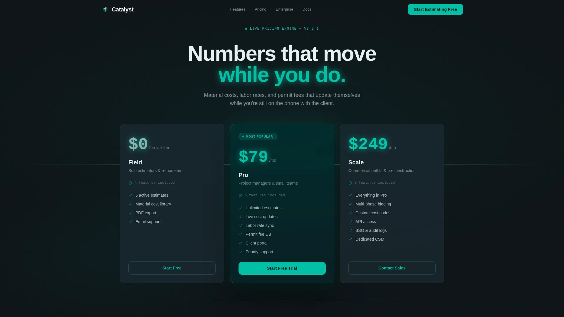 Construction Company Pricing Website Template